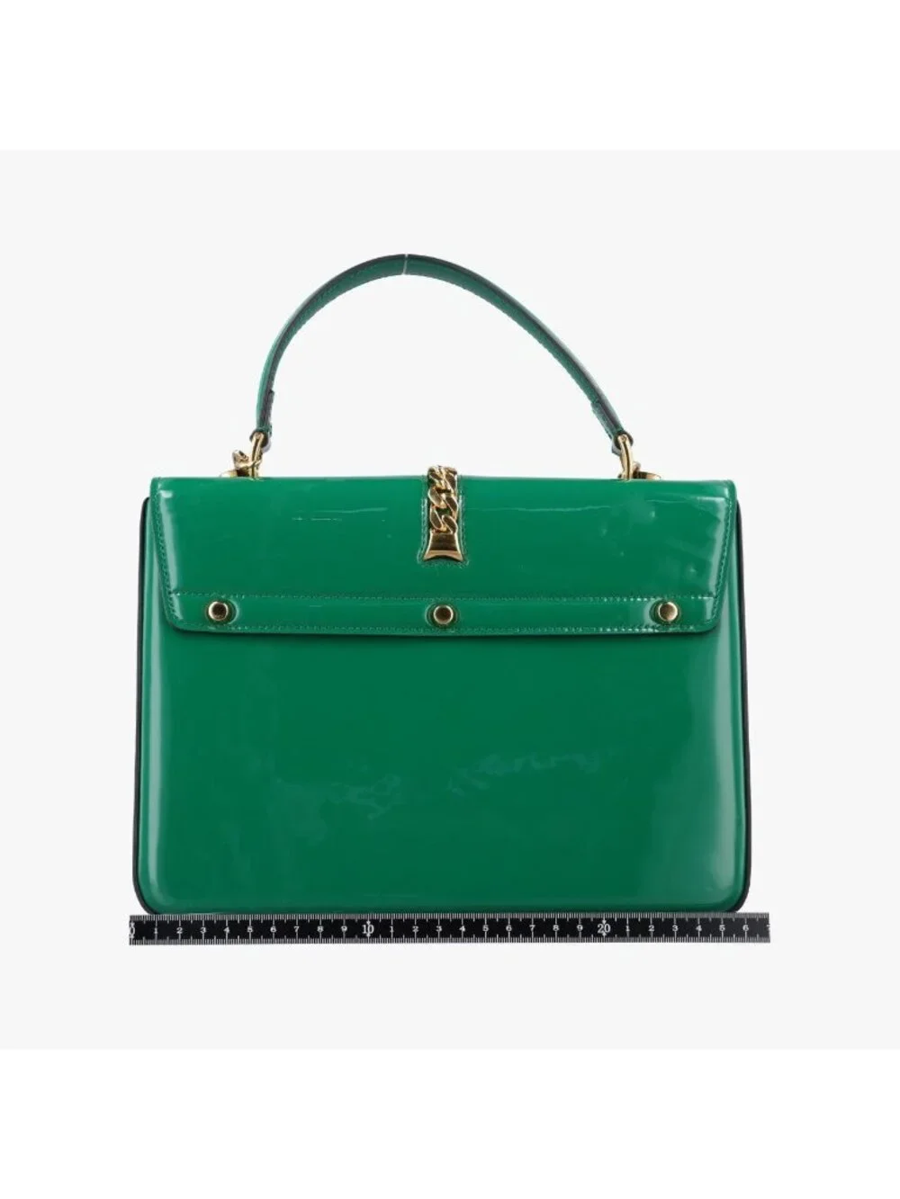 ★SOLD★ Gucci Sylvie Green Patent Shoulder - Picture 2 of 15
